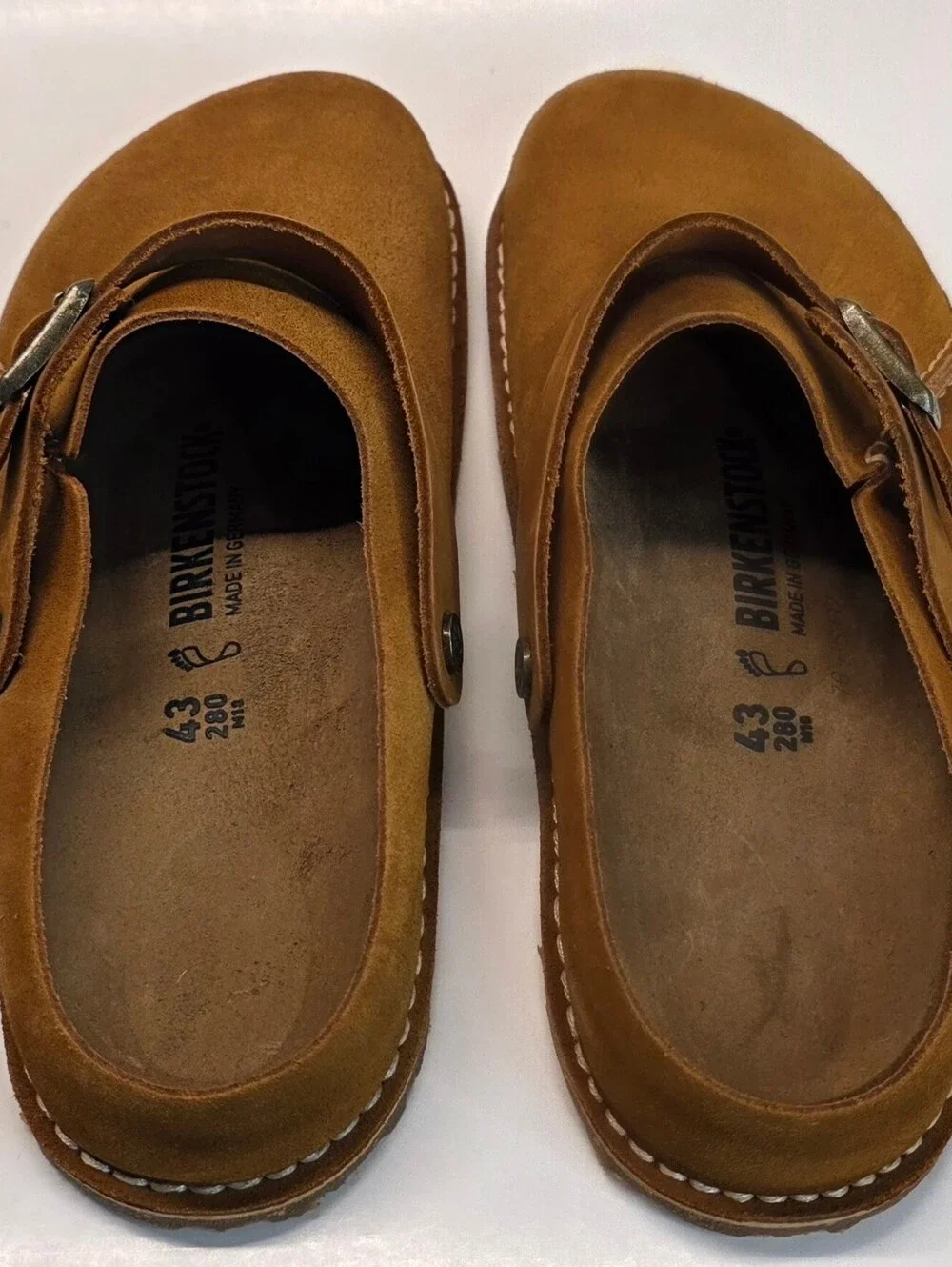 Men's Birkenstock Lutry Premium Suede Leather Clog Shoes Brown Men's Sz 43 Sz 10